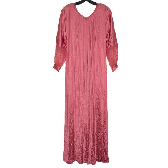Vintage Robe Nightgown Slip Dress Coquette Romantic Balletcore Lace Pink Size PM - Picture 5 of 16